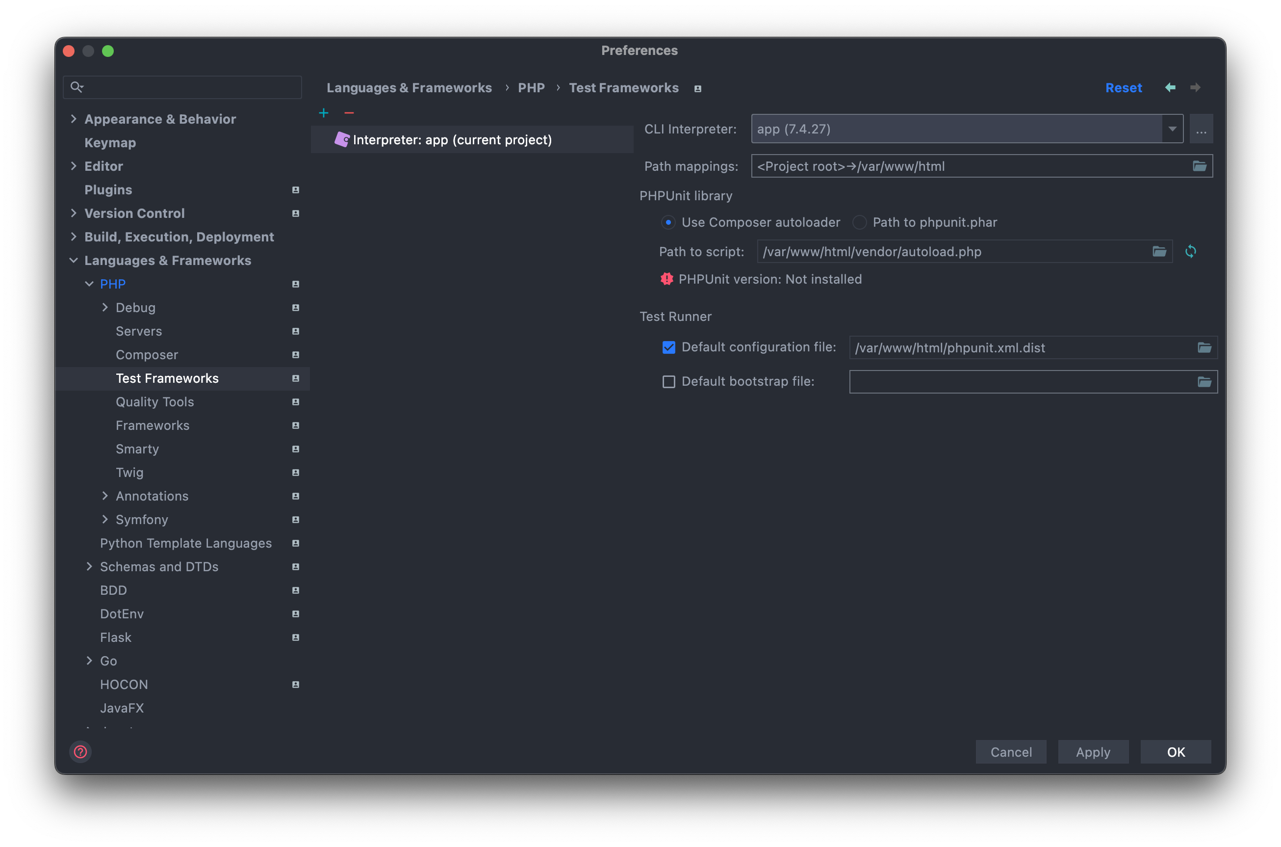 PHPUnit Config